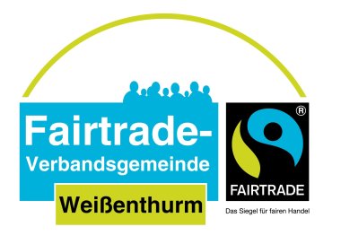 Neben dem schwarz hinterlegten Fairtrade-Logo auf der rechten Seite steht Fairtrade-Verbandsgemeinde und darunter Weißenthurm.