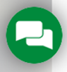 Screenshot der doppelten Sprechblase, die den Chat im digitalen Assistent symbolisiert. 