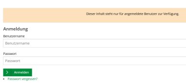 Anmeldemaske für das Intranet.