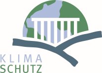 Logo Klimaschutz der VG Das Logo der VG ist in Blautönen gestaltet.