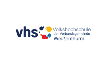 Neben den bunten Kreisen der vhs steht der schriftzug Volkshochschule der Verbandsgemeinde Weißenthurm.